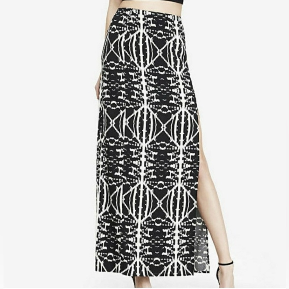 Womens‎ Express Tribal Aztec Slit Side Zip Long Flowy Maxi Skirt